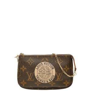 LOUIS VUITTON Brown Monogram Leather Pochette Pouch